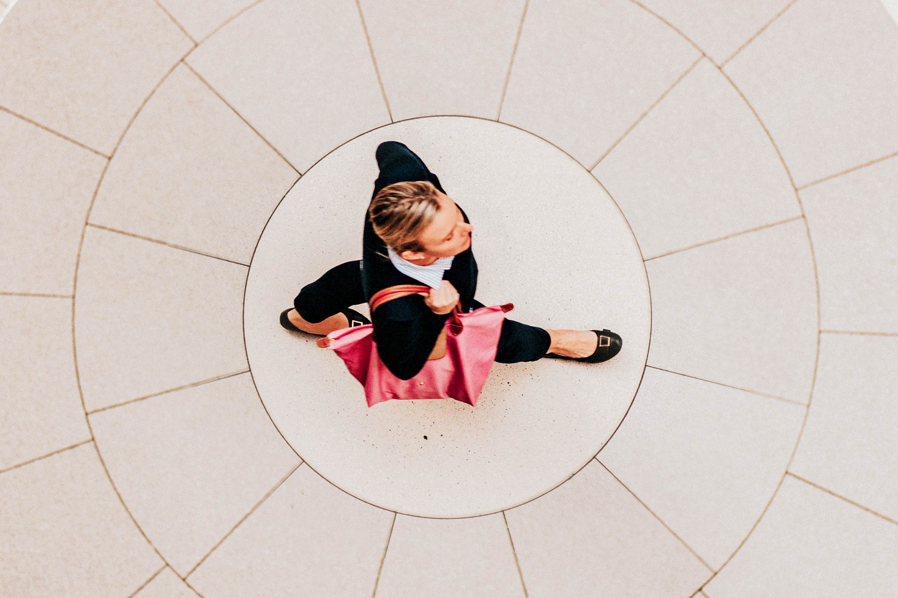 Image of a businesswoman, as seen from above.