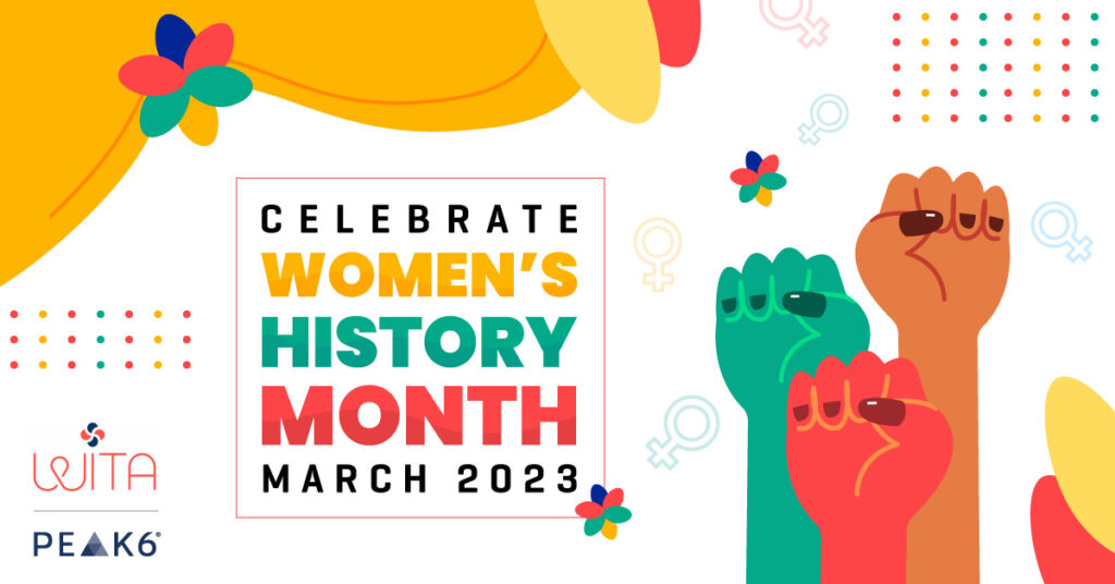Graphic reads: Celebrate Women's History Month March 2023